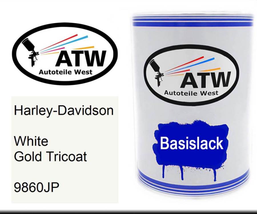 Harley-Davidson, White Gold Tricoat, 9860JP: 500ml Lackdose, von ATW Autoteile West.